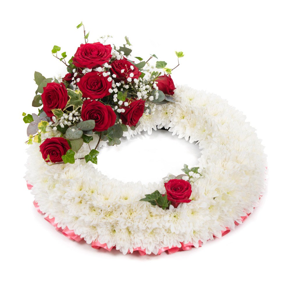 Red Wreath Based with Spray