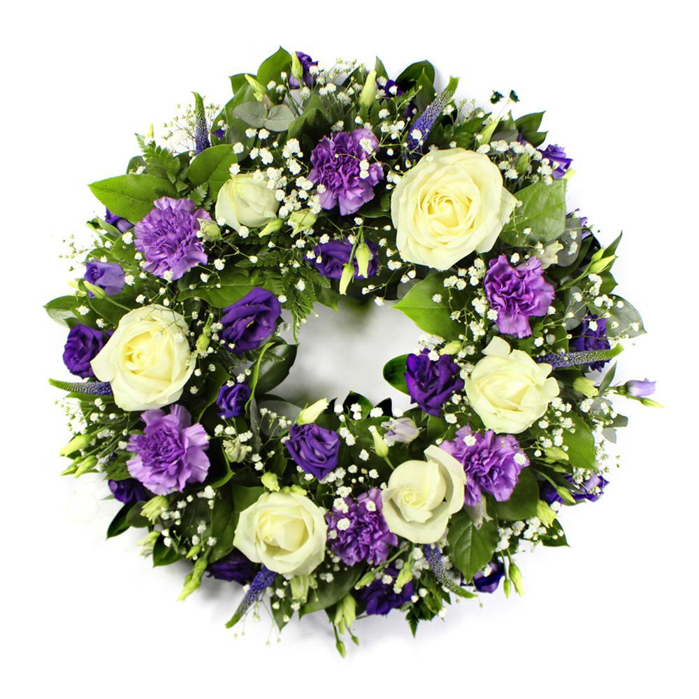 Purple & White Wreath Loose