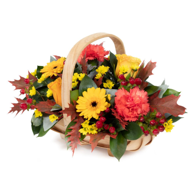 Autumn Basket Delight - A graceful celebration of the season's natural beauty and golden light.